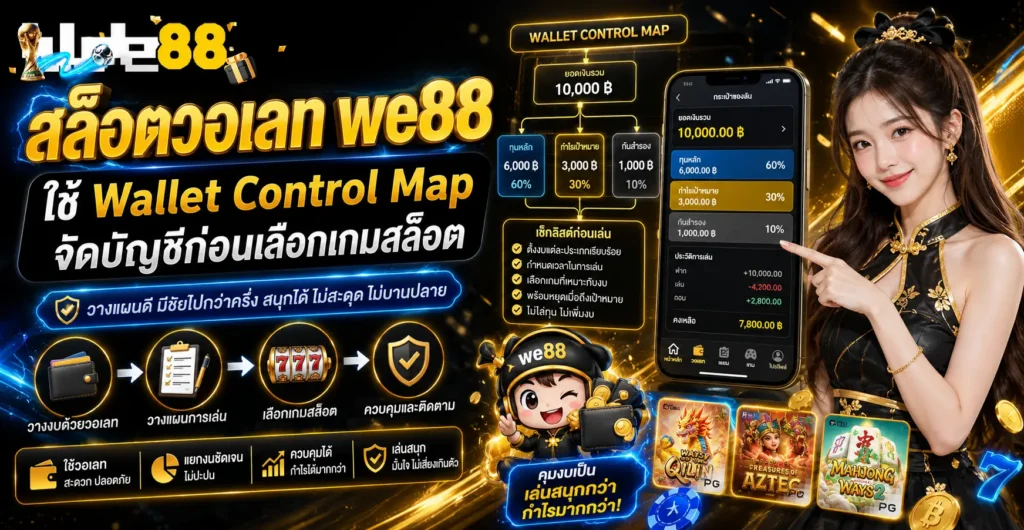 สล็อตวอเลท we88 ใช้ Wallet Control Map จัดบัญชีก่อนเลือกเกมสล็อต